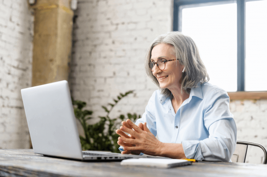 A Professional Woman Talking To Client Online
