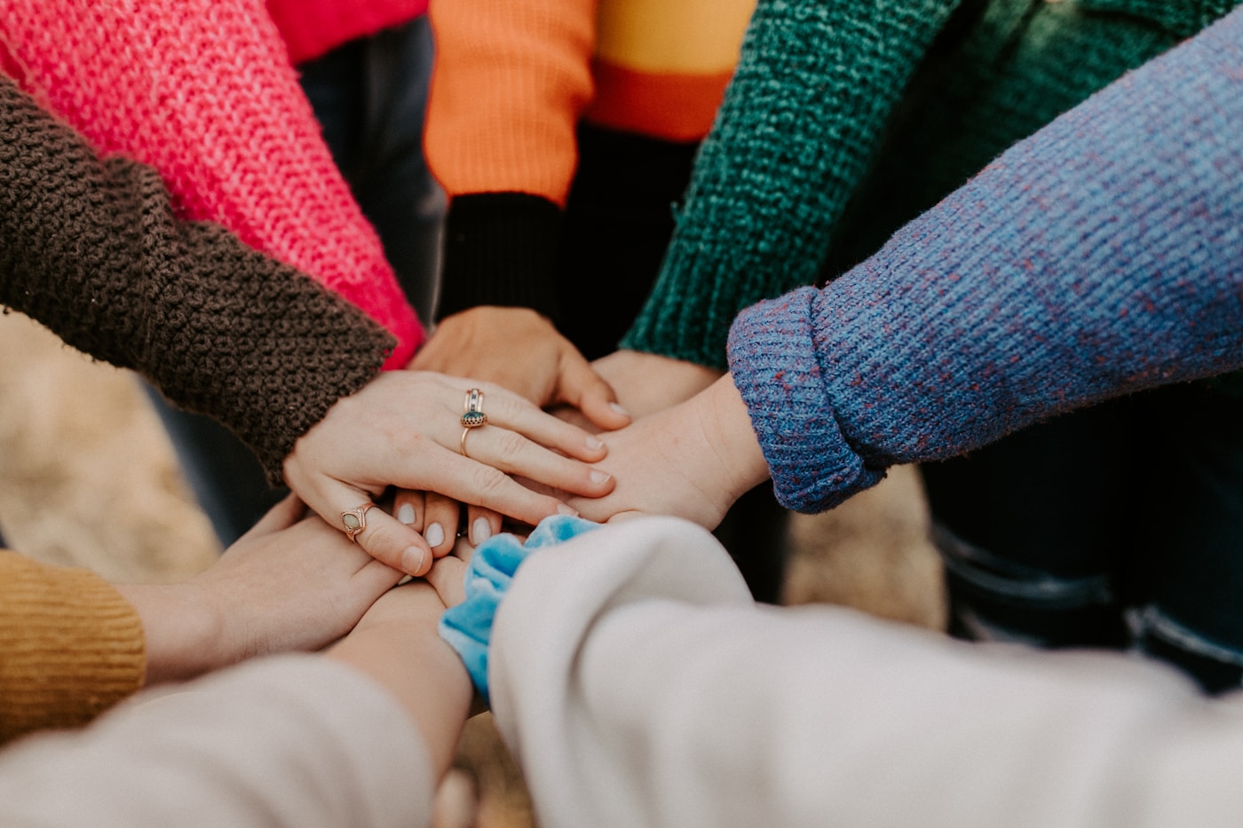 Supportive hands coming together, representing the community at Wavecrest Behavioral Health